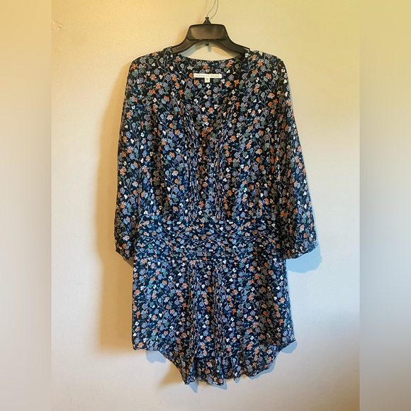 Veronica Beard August Pintuck Floral Print Silk Dress Size 6 - Picture 2 of 6